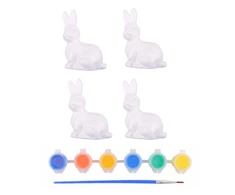 Lean Toys Zajączki Velykiniai zuikučiai, putplasčio dažai, 4 vnt.