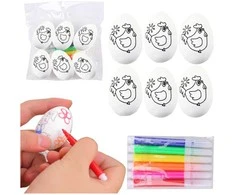 Lean Toys Jajka Velykiniai putplasčio kiaušiniai dažymui Žymekliai Žymekliai Višta 6 vnt.