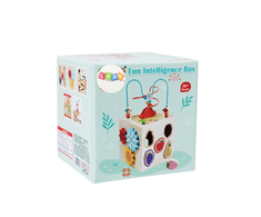 Lean Toys Medinis Montessori Lavinamasis Kubas su 5 Žaidimo Paviršiais