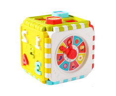 Lean Toys Edukacinis rūšiavimo kubas su skaičiais ir laikrodžiu