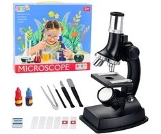 Lean Toys Mikroskopas vaikams su priedais 300x didinimas