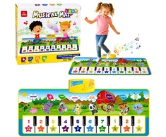 Lean Toys Educational Musical Mat Piano Animals Instrument Sounds 100x36 cm