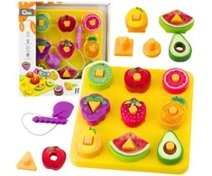 Lean Toys Vaikiška lavinamoji dėlionė „Geometriniai vaisiai“