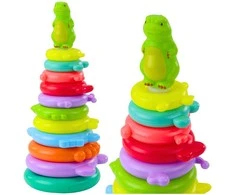 Dėlionė Lean Toys Piramidė su dinozauru ir lipdukais, 12 dalių