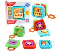 Lean Toys Sensorinis kubas 6 veiklų