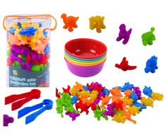 Lean Toys Edukacinis skaičiavimo ir spalvų rinkinys su dinozaurais 48 vnt.