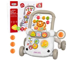 Lean Toys Interaktyvi mokomoji vaikštynė su gyvūnų motyvais
