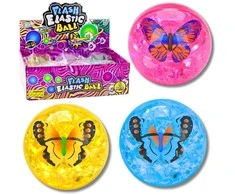 Lean Toys Guminis kamuolys su konfeti 9 cm