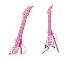 Lean Toys Vaikiška elektrinė gitara su šviesomis ir melodijomis, 54 cm, rožinė