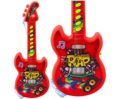 Lean Toys Vaikiška žaislinė gitara su melodijomis, raudona