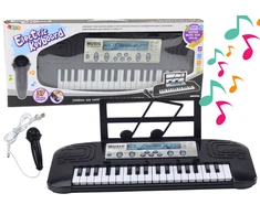 Lean Toys Elektroninis pianinas vaikams su mikrofonu ir stovu, 37 klavišai