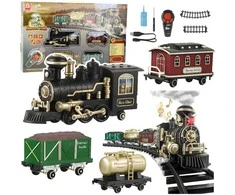 Lean Toys Elektrinis traukinys RC su šviesomis, garsais ir dūmais 206 cm 24 vnt.