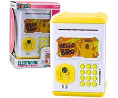 Lean Toys Elektroninis seifas vaikams su PIN kodu ir kapibara, geltonas