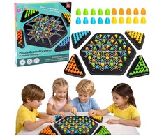Lean Toys Geometrinis trikampių dėlionės stalo žaidimas