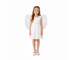 Lean Toys Feather Angel Wings for Nativity Play Carnival Costume for Children 54 x 35 cm