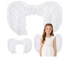 Lean Toys Feather Angel Wings for Nativity Play Carnival Costume for Children 54 x 35 cm