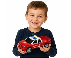 Lean Toys Gelbėjimo transporto priemonių rinkinys su šviesos ir garso efektais, raudonas, 3 vnt.