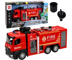 Lean Toys Žaislinis gaisrinis automobilis su vandens purškimo funkcija ir šviesos bei garso efektais, 35,5 × 15 × 9,5 cm