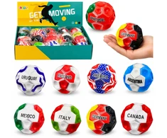 Lean Toys Antistresinis kamuoliukas su vėliavų motyvais ir įdubimais, įvairiaspalvis, 7 cm