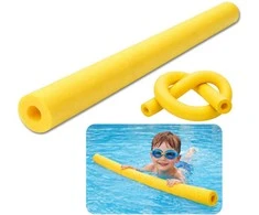 Lean Toys Putplasčio plaukimo lazda su kūno atrama, vaikams ir suaugusiems, 150 cm, geltona