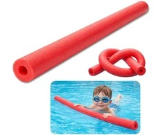 Lean Toys Putplasčio plaukimo lazdelė kūno atramai vandenyje, vaikams ir suaugusiems, 150 cm, raudona