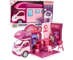 Lean Toys Lėlių namelis kemperis su LED šviesomis 42 dalys