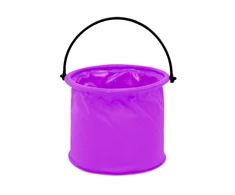Lean Toys Violetinis Sulankstomas PVC Kibiras su Pertvara, 14x14x12.5 cm