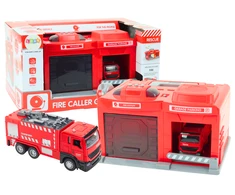 Lean Toys Gaisrinės Stotis Su Garažu ir Gaisrinės Automobiliu 1:32