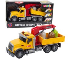 Lean Toys Šiukšlių Rūšiavimo Sunkvežimis Su Konteineriais, Šviesomis Ir Garsu