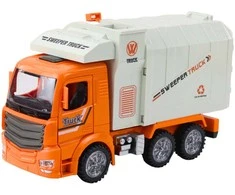 Lean Toys Žaislinis šiukšliavežis su šviesomis ir garsais, oranžinis