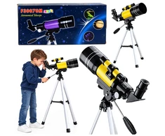 Lean Toys Teleskop Astronomiczny Dla Dzieci Statyw Geltonas Powiększenie 150x