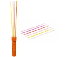 Lean Toys Neoninį švytėjimą skleidžiantis lazdelės rinkinys su 6 švytinčiomis lazdelėmis, 29 cm, vakarėliams, vaikams ir suaugusiems