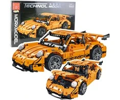 Lean Toys Konstruktorius sportinis automobilis GT Racing 1:14, 1268 detalių, oranžinis