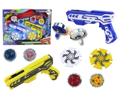 Lean Toys Mėlynas ir geltonas disko šautuvų rinkinys su šviesos efektais