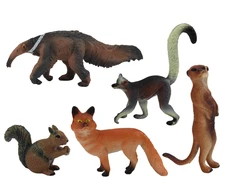 Lean Toys Gyvūnų Figūrėlių Rinkinys (5 vnt.) - Voverė, Mangusta, Skruzdėda, Lapė, Lemūras