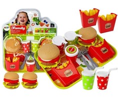 Lean Toys Žaidimų rinkinys su hamburgeriais ir gruzdintomis bulvytėmis