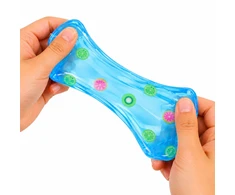 Lean Toys Ice Cube Anti-Stress Squishy – Transparent with Fruit, 5cm
