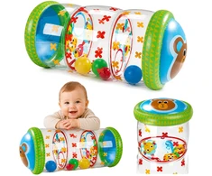 Lean Toys Inflatable Roller with Balls for Crawling for Toddlers Teddy Bear 51 x 22 cm