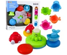 Lean Toys Interaktyvus vonios žaislų rinkinys su fontanu ir gyvūnais vaikams nuo 18 mėnesių