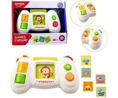 Lean Toys Interaktyvi edukacinė vaikų konsolė su kortelėmis ir šviesos efektais