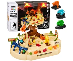Lean Toys Interactive Manual Arcade Track with Dinosaurs 8 Challenges Vehicles