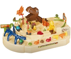 Lean Toys Interactive Manual Arcade Track with Dinosaurs 8 Challenges Vehicles