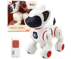Lean Toys Interaktyvus robotas-šuo su nuotoliniu valdymu, baltas ir oranžinis