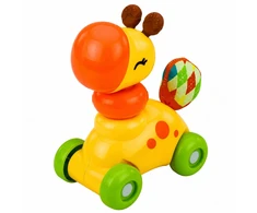 Lean Toys Interactive Sensory Toy Giraffe Car For Toddlers Geltona