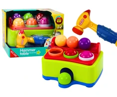 Lean Toys Interaktyvus vaikų žaislas su plaktuku ir spalvotais kamuoliukais