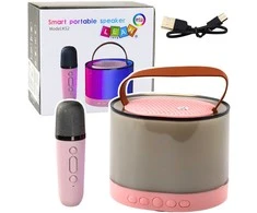 Lean Toys Karaoke kolonėlė su mikrofonu K52 rožinė