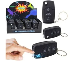 Lean Toys Automobilio raktų pakabukas su LED žibintuvėliu ir elektros šoku