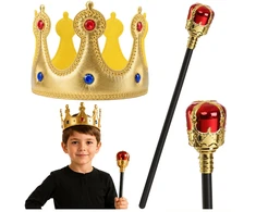 Lean Toys Karūnos ir skepetro rinkinys auksinis