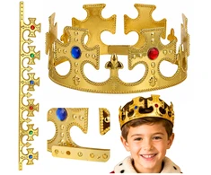 Lean Toys King's Crown Adjustable for King Queen Costume Gold 17-20 cm