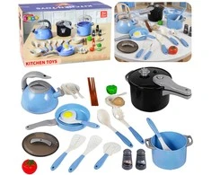 Lean Toys Virtuvės indų rinkinys mėlynas 32 vnt.